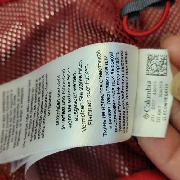 COLUMBIA Hooded Rain Coat Red 4XT - Picture 12 of 12